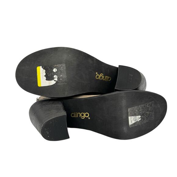 Dingo Gray Leather Nubuck Studded Chunky Block Heel Western Booties Ankle Boots - Picture 10 of 10